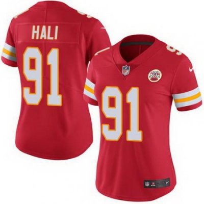 Nike Chiefs #91 Tamba Hali Red Team Color Womens Stitched NFL Vapor Untouchable Limited Jersey