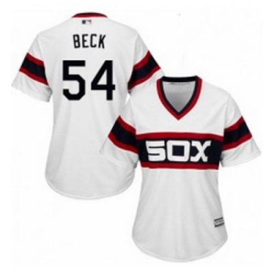 Womens Majestic Chicago White Sox 54 Chris Beck Replica White 2013 Alternate Home Cool Base MLB Jersey