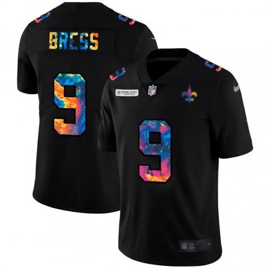 New Orleans Saints 9 Drew Brees Men Nike Multi Color Black 2020 NFL Crucial Catch Vapor Untouchable Limited Jersey