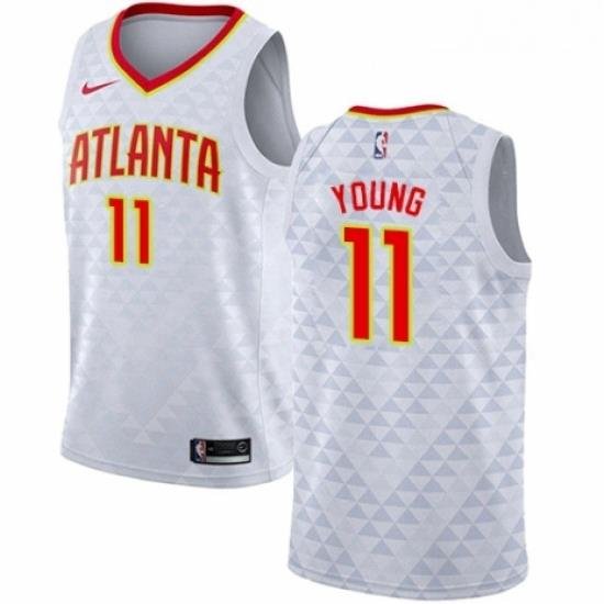 Womens Nike Atlanta Hawks 11 Trae Young Authentic White NBA Jersey Association Edition