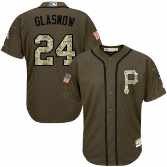 Youth Majestic Pittsburgh Pirates 24 Tyler Glasnow Authentic Green Salute to Service MLB Jersey