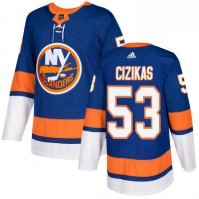 Mens Adidas New York Islanders 53 Casey Cizikas Premier Royal Blue Home NHL Jersey