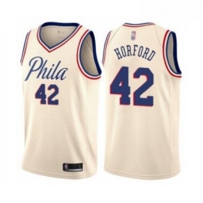 Womens Philadelphia 76ers 42 Al Horford Swingman Cream Basketball Jersey City Edition