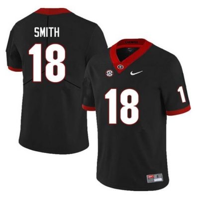 Men #18 C.J. Smith Georgia Bulldogs College Football Jerseys Sale-Black Anniversary