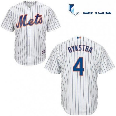 Mens Majestic New York Mets 4 Lenny Dykstra Replica White Home Cool Base MLB Jersey