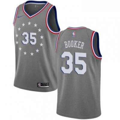 Womens Nike Philadelphia 76ers 35 Trevor Booker Swingman Gray NBA Jersey City Edition