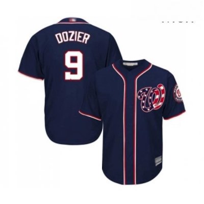 Mens Washington Nationals 9 Brian Dozier Replica Navy Blue Alternate 2 Cool Base Baseball Jersey