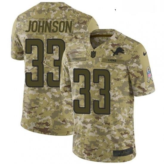 Youth Nike Detroit Lions 33 Kerryon Johnson Limited Camo 2018 Salute to Service NFL Jersey