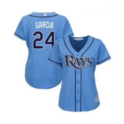 Womens Tampa Bay Rays 24 Avisail Garcia Replica Light Blue Alternate 2 Cool Base Baseball Jersey