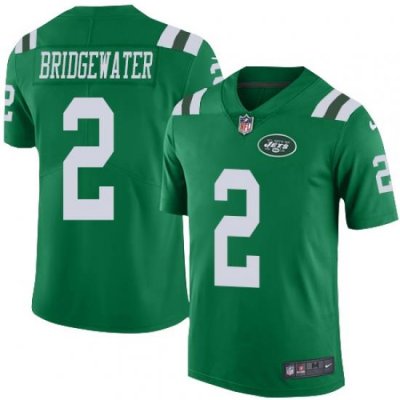 Nike Jets #2 Teddy Bridgewater Green Mens Stitched NFL Limited Rush Jersey