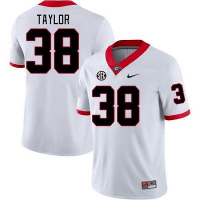 Men #38 Patrick Taylor Georgia Bulldogs College Football Jerseys Stitched-White