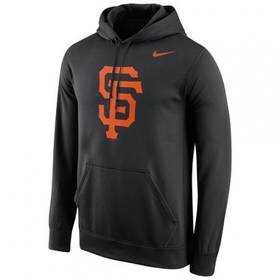 Men MLB San Francisco Giants Nike Logo Performance Pullover Hoodie Black