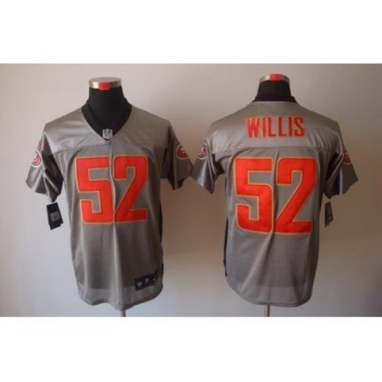 Nike San Francisco 49ers 52 Patrick Willis Grey Elite ShadoW NFL Jersey