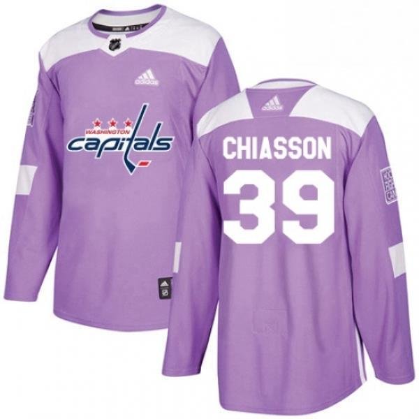 Youth Adidas Washington Capitals 39 Alex Chiasson Authentic Purple Fights Cancer Practice NHL Jersey