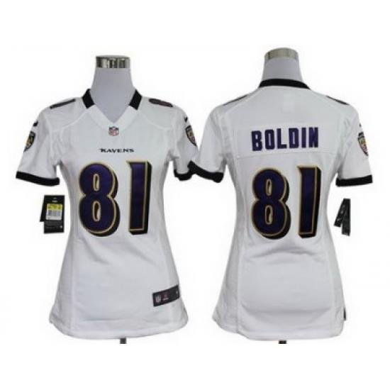 Women Nike Baltimore Ravens 81 Anquan Boldin White Nike NFL Jerseys