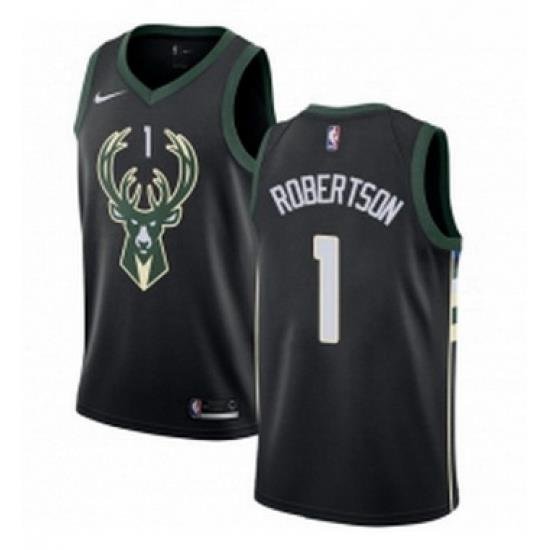 Womens Nike Milwaukee Bucks 1 Oscar Robertson Swingman Black Alternate NBA Jersey Statement Edition