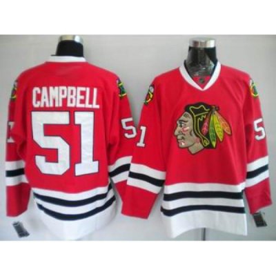 Chicago Blackhawks #51 CAMPBELL Red Jersey