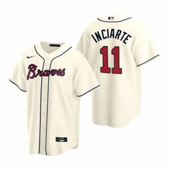 Mens Nike Atlanta Braves 11 Ender Inciarter Ice Cream Alternate Stitched Baseball Jersey