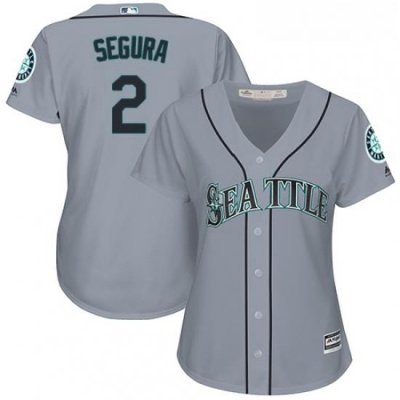 Womens Majestic Seattle Mariners 2 Jean Segura Replica Grey Road Cool Base MLB Jersey