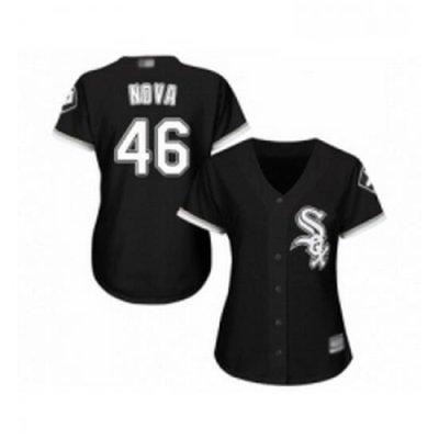 Womens Chicago White Sox 46 Ivan Nova Replica Black Alternate Home Cool Base Baseball Jersey