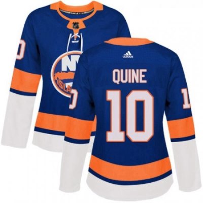 Womens Adidas New York Islanders 10 Alan Quine Premier Royal Blue Home NHL Jersey