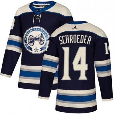 Youth Adidas Columbus Blue Jackets 14 Jordan Schroeder Authentic Navy Blue Alternate NHL Jersey