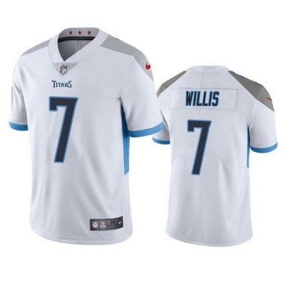 Men Tennessee Titans 7 Malik Willis White Vapor Untouchable Stitched jersey