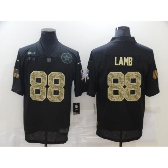 Nike Dallas Cowboys 88 Ceedee Lamb Black Camo 2020 Salute To Service Limited Jersey