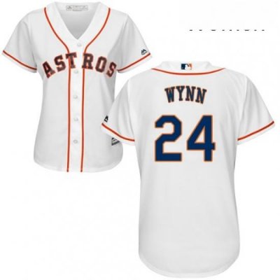 Womens Majestic Houston Astros 24 Jimmy Wynn Authentic White Home Cool Base MLB Jersey