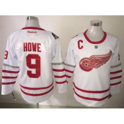 Red Wings 9 Gordie Howe White 2017 Centennial Classic Reebok Jersey