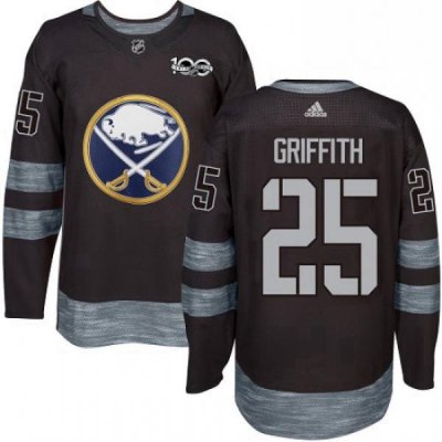 Mens Adidas Buffalo Sabres 25 Seth Griffith Premier Black 1917 2017 100th Anniversary NHL Jersey