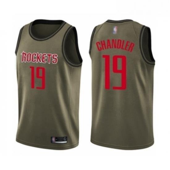 Youth Houston Rockets 19 Tyson Chandler Swingman Green Salute to Service Basketball Jersey