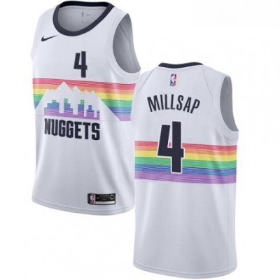 Womens Nike Denver Nuggets 4 Paul Millsap Swingman White NBA Jersey City Edition