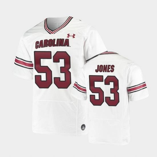 Men South Carolina Gamecocks Ernest Jones Replica White Premiere Football Jersey