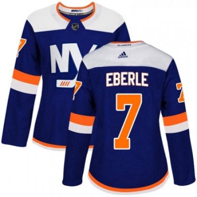 Womens Adidas New York Islanders 7 Jordan Eberle Premier Blue Alternate NHL Jersey