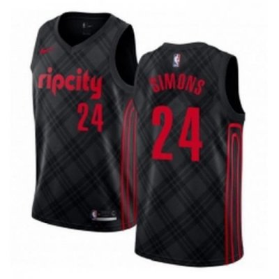 Womens Nike Portland Trail Blazers 24 Anfernee Simons Swingman Black NBA Jersey City Edition