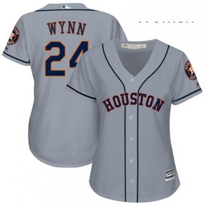 Womens Majestic Houston Astros 24 Jimmy Wynn Replica Grey Road Cool Base MLB Jersey