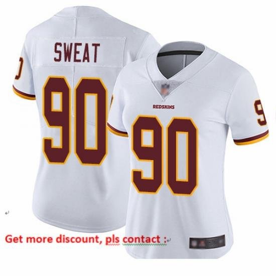 Redskins 90 Montez Sweat White Women Stitched Football Vapor Untouchable Limited Jersey