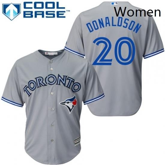 Womens Majestic Toronto Blue Jays 20 Josh Donaldson Authentic Grey MLB Jersey