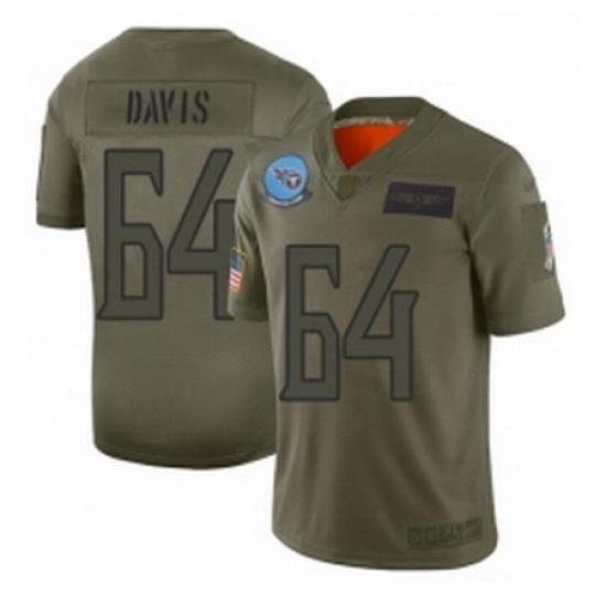 Men Tennessee Titans 64 Nate Davis Limited Camo 2019 Salute to Service Football Jersey