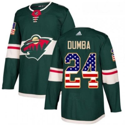 Youth Adidas Minnesota Wild 24 Matt Dumba Authentic Green USA Flag Fashion NHL Jersey