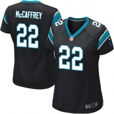 Womens Nike Carolina Panthers 22 Christian McCaffrey Game Black Team Color NFL Jersey