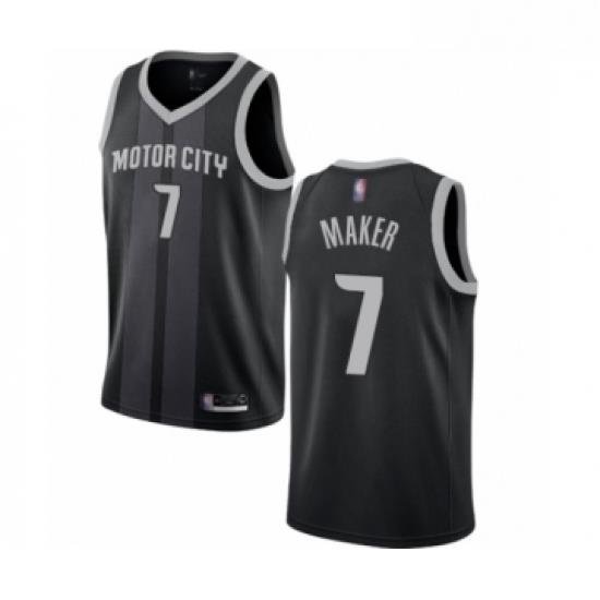 Womens Detroit Pistons 7 Thon Maker Swingman Black Basketball Jersey City Edition