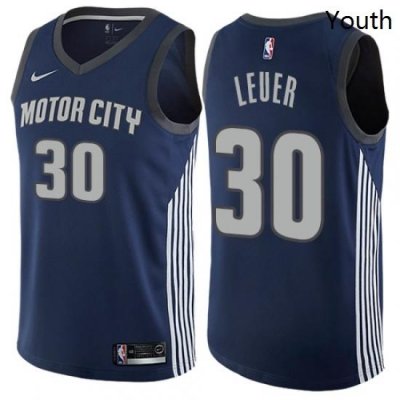 Youth Nike Detroit Pistons 30 Jon Leuer Swingman Navy Blue NBA Jersey City Edition