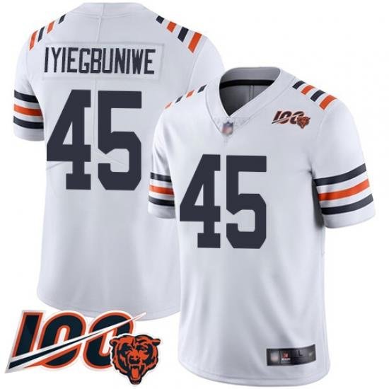 Youth Chicago Bears 45 Joel Iyiegbuniwe White 100th Season Limited Football Jersey