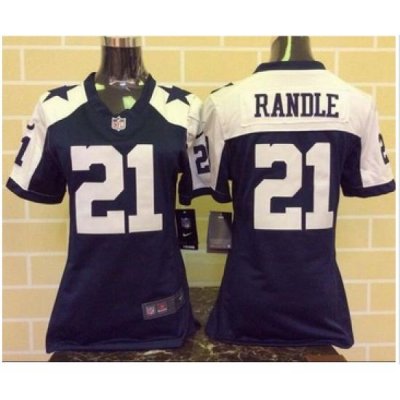 Women Nike CoWboys #21 Joseph Randle Navy Blue Thanksgiving ThroWback Stitched NFL Elite Jersey