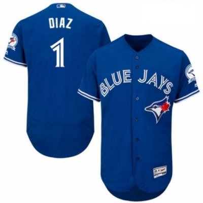 Mens Majestic Toronto Blue Jays 1 Aledmys Diaz Royal Blue Alternate Flex Base Authentic Collection MLB Jersey