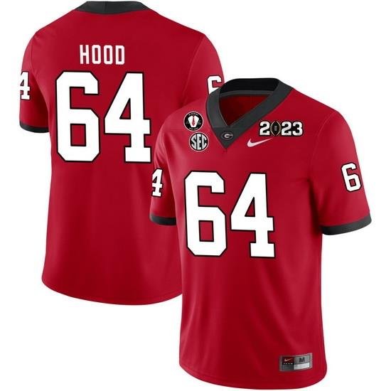 Men #64 Jacob Hood Georgia Bulldogs 2022-23 CTP National Championship Football Jerseys