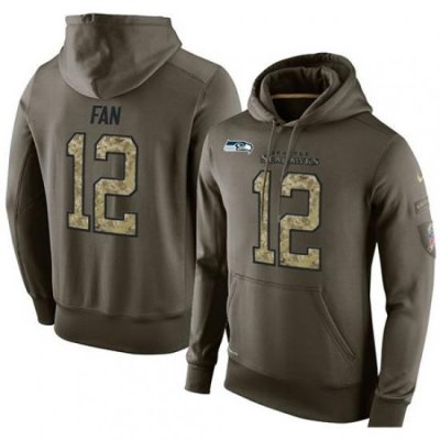 NFL Nike Seattle Seahawks 12th Fan Green Salute To Service Mens Pullover Hoodie