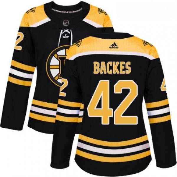 Womens Adidas Boston Bruins 42 David Backes Premier Black Home NHL Jersey